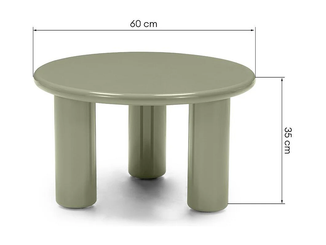 Table basse 60x60x35 cm olive Lecrel
