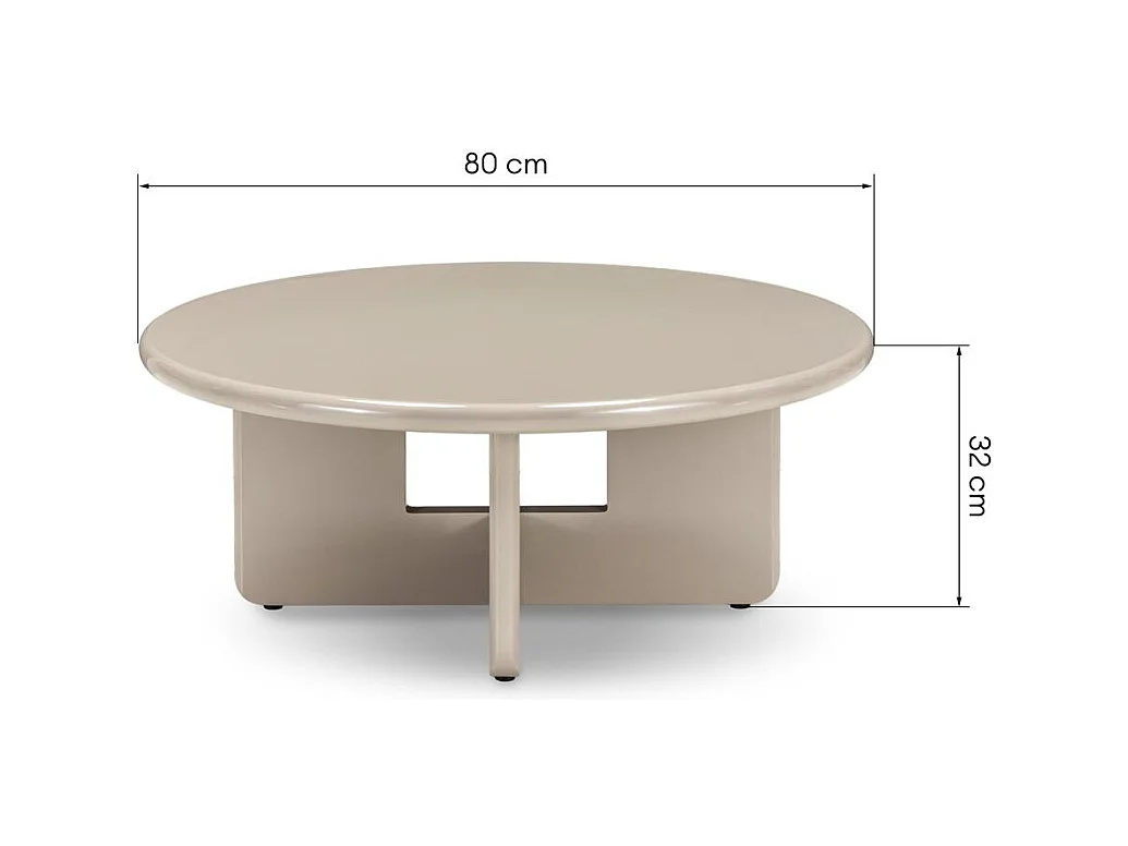 Table basse 80x80x32 cm beige LARNA