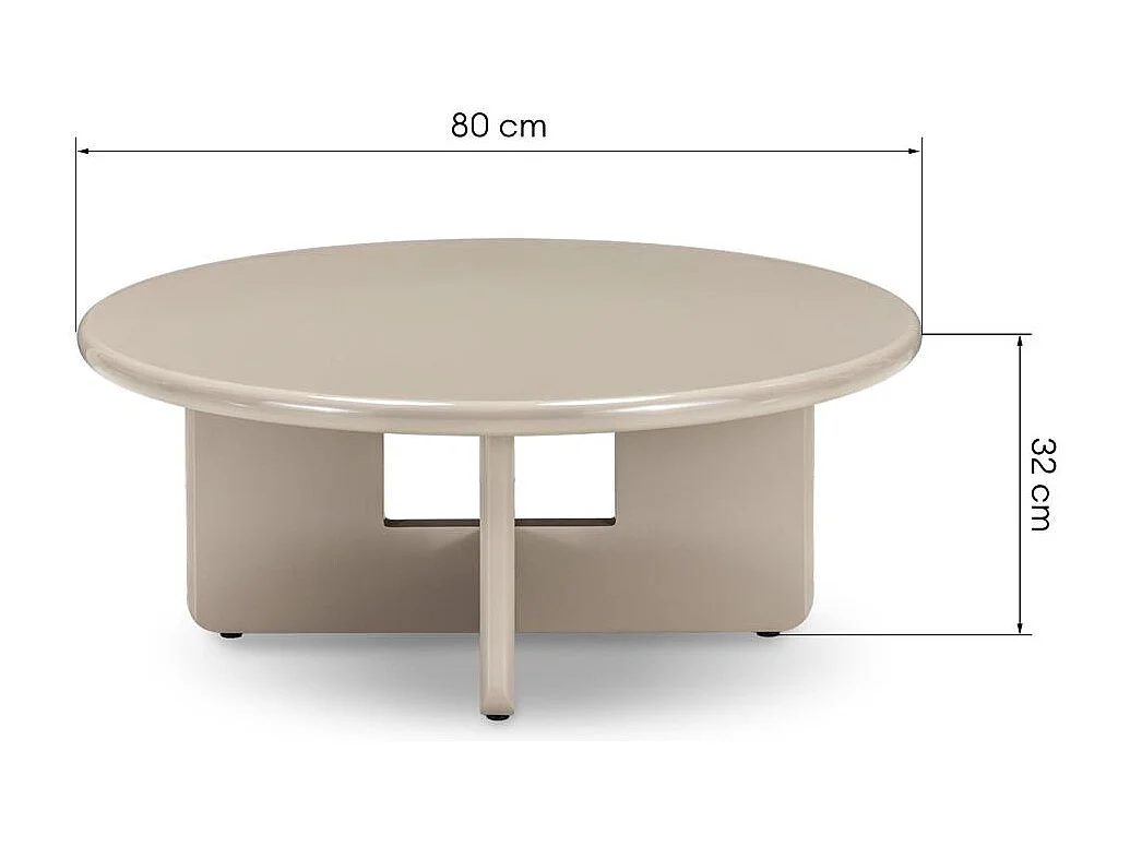 Salontafel 80x80x32 cm beige LARNA