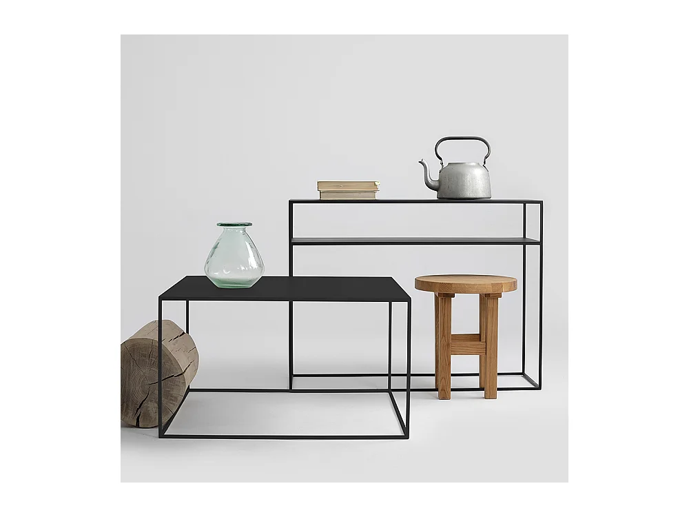 Couchtisch 80x80x45 cm schwarz Tensio Metall 80