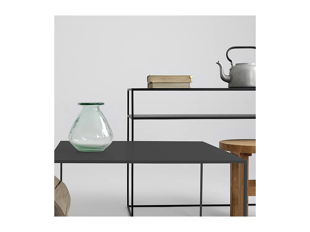 Couchtisch 80x80x45 cm schwarz Tensio Metall 80