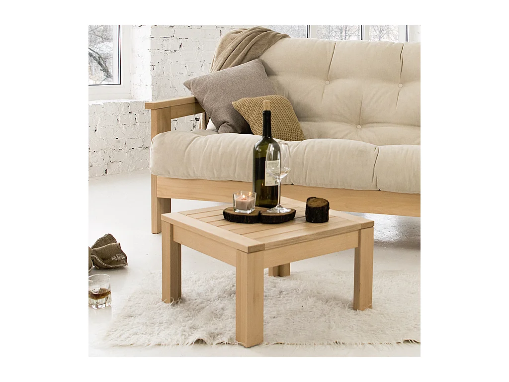 Table basse 0,51x0,51x0,3 m non traitée Mexique