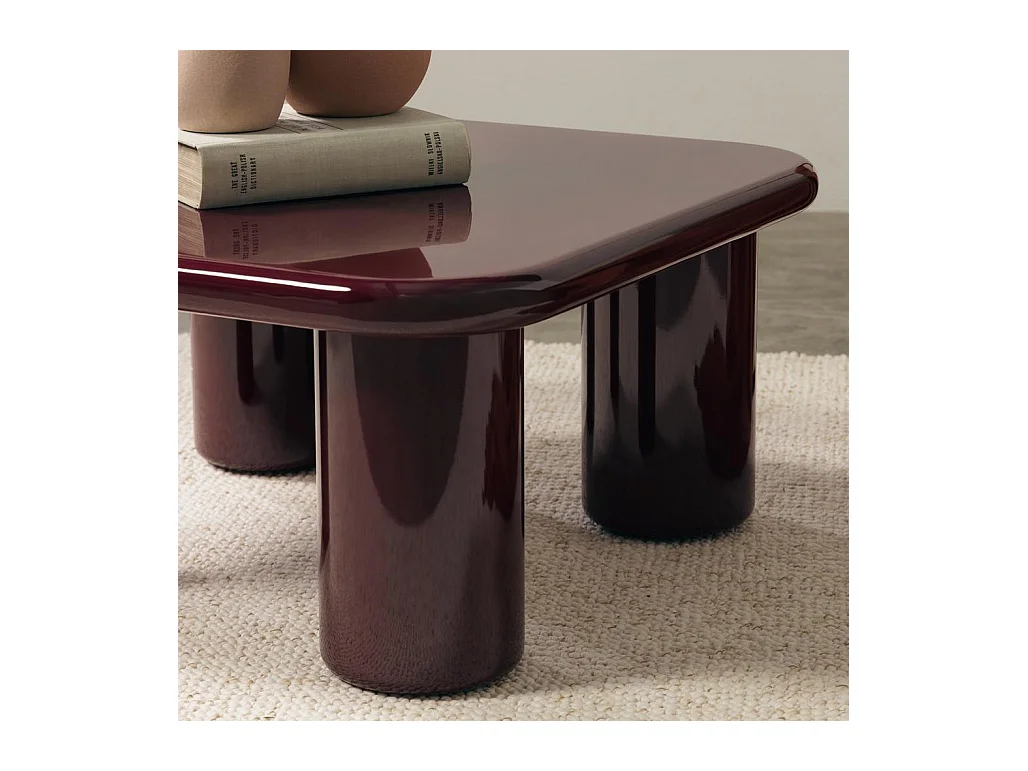 Table basse 70x70x34 cm bordeaux murien