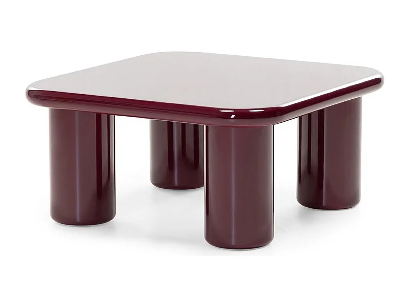 Tavolino da caffè 70x70x34 cm bordeaux murien