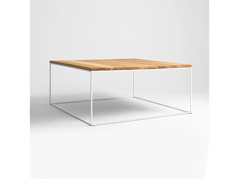 Couchtisch 100x100x45 cm weiß Tensio Massivholz