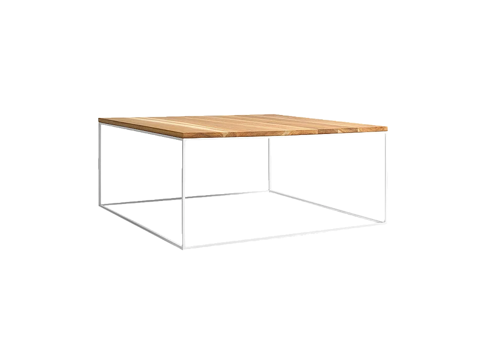 Tavolino da caffè 100x100x45 cm bianco Tensio Legno Massello