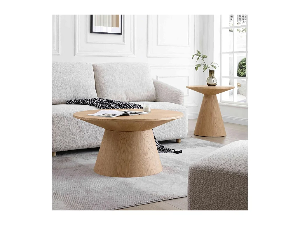 Table basse 90x90x45 cm chêne Orb