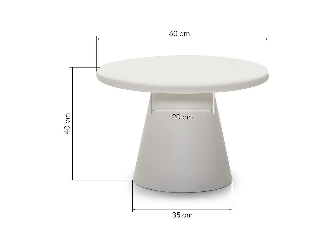 Couchtisch 60x60x40 cm Creme Metre