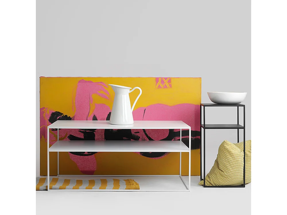 Salontafel 100x60x45 cm wit Tensio 2-laags metaal