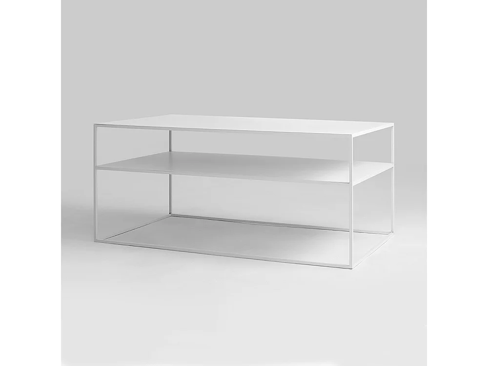 Salontafel 100x60x45 cm wit Tensio 2-laags metaal