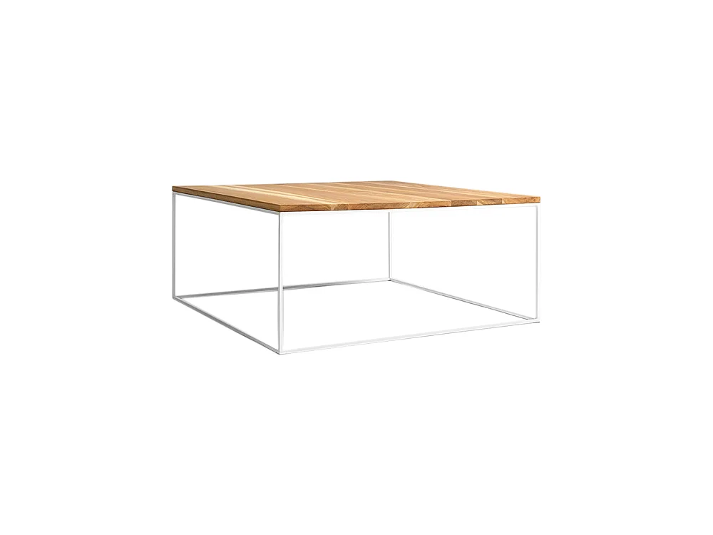 Couchtisch 80x80x45 cm, weiße Eichenfurnier, Tensio Holz 80