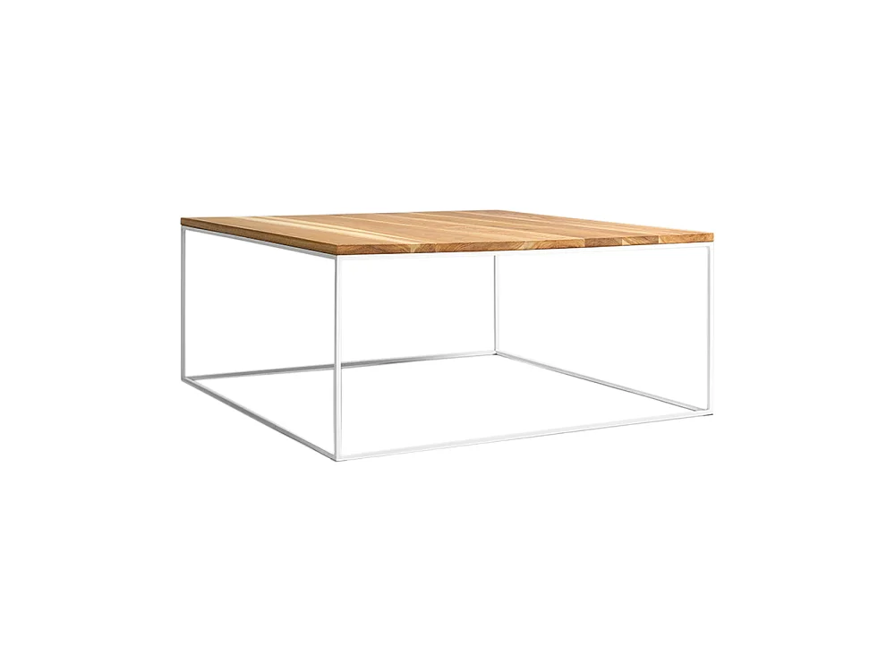 Mesa de centro 80x80x45 cm carvalho branco folheado madeira tensio 80