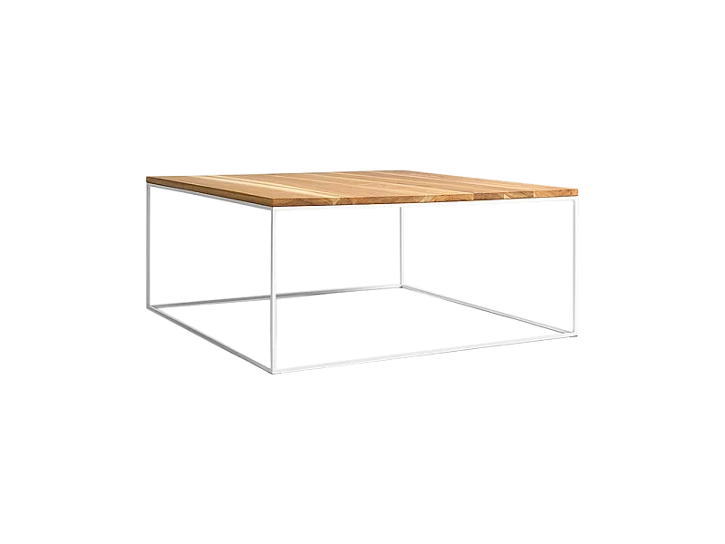 Couchtisch 80x80x45 cm, weiße Eichenfurnier, Tensio Holz 80