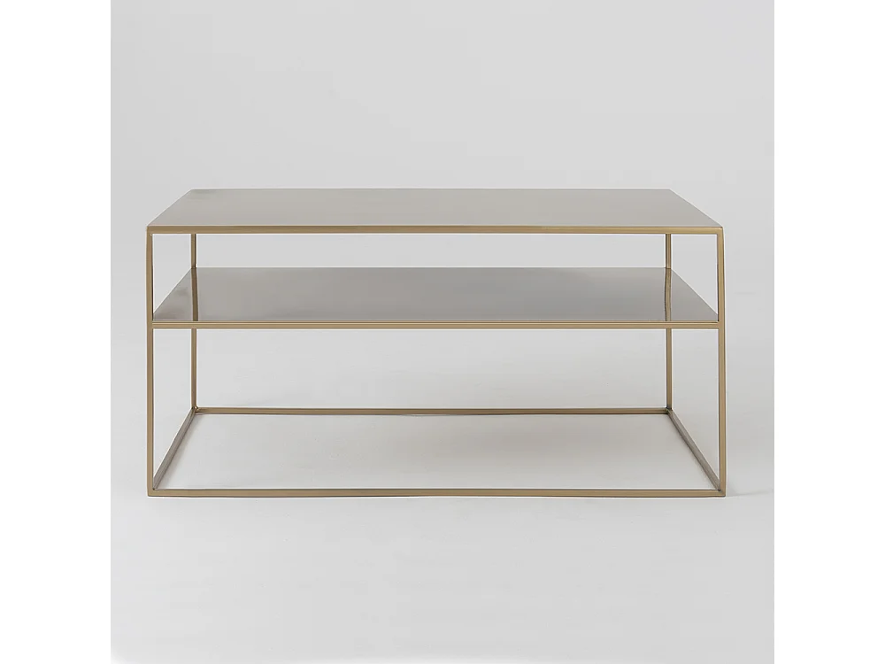 Couchtisch 100x60x45 cm Gold Tensio 2 Bodengestell Metall