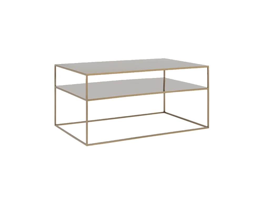 Couchtisch 100x60x45 cm Gold Tensio 2 Bodengestell Metall