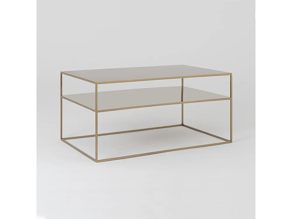 Couchtisch 100x60x45 cm Gold Tensio 2 Bodengestell Metall