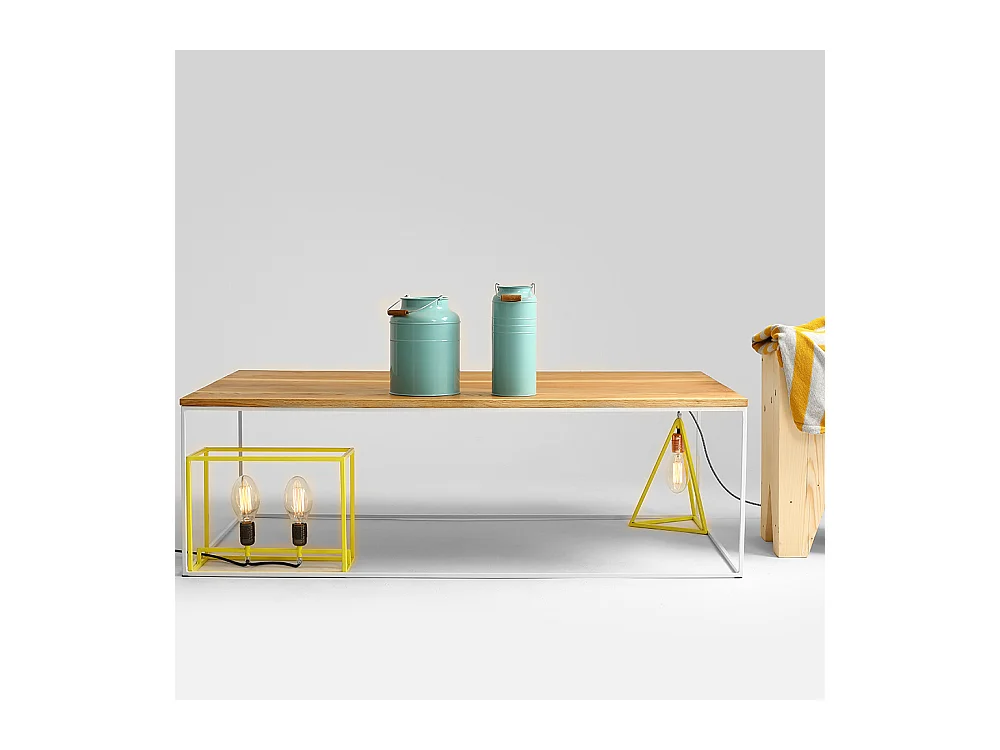 Couchtisch 80x140x45 cm Eiche weiß Tensio Massivholz