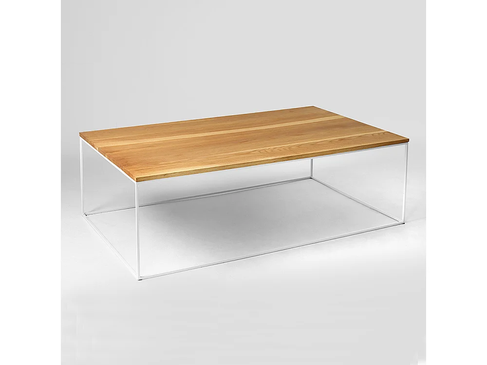 Mesa de Centro 80x140x45 cm Carvalho branco Tensio Madeira Maciça