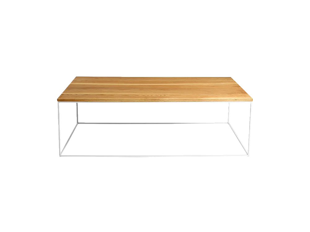 Table basse 80x140x45 cm Chêne blanc Tensio Bois massif