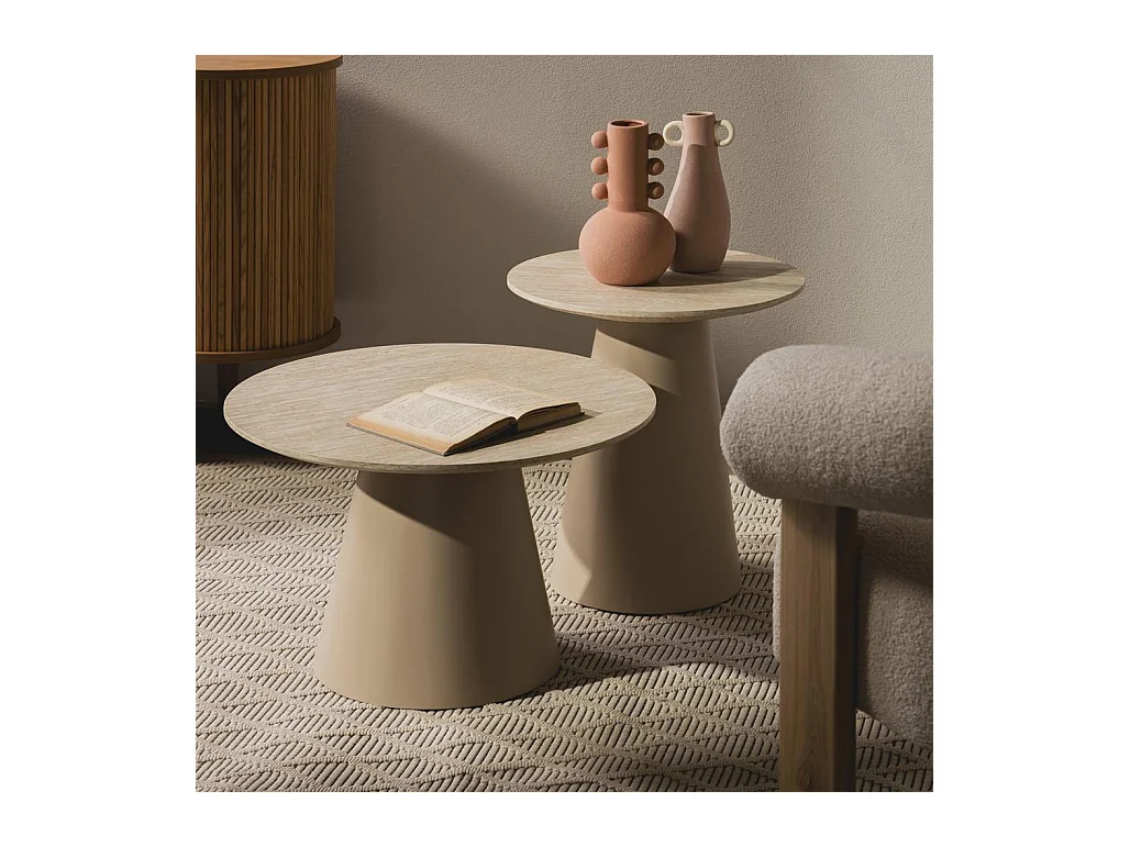 Table basse 53x59,5x80 cm beige OREZ