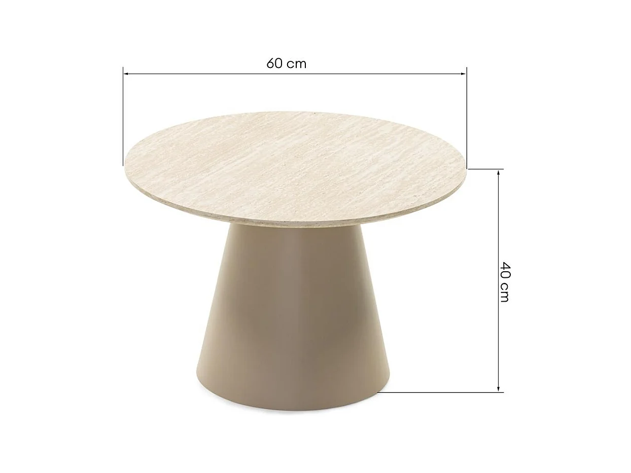 Table basse 53x59,5x80 cm beige OREZ