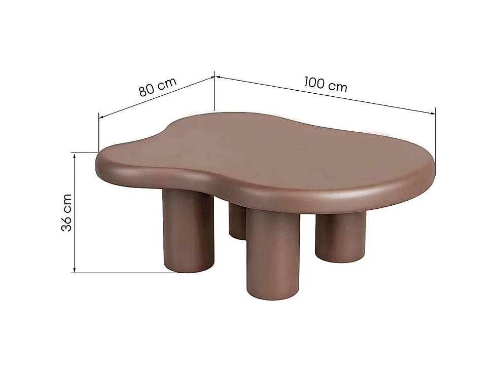 Couchtisch 80x100x36 cm braun BIZARRO