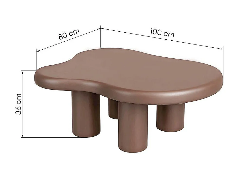 Salontafel 80x100x36 cm bruin BIZARRO