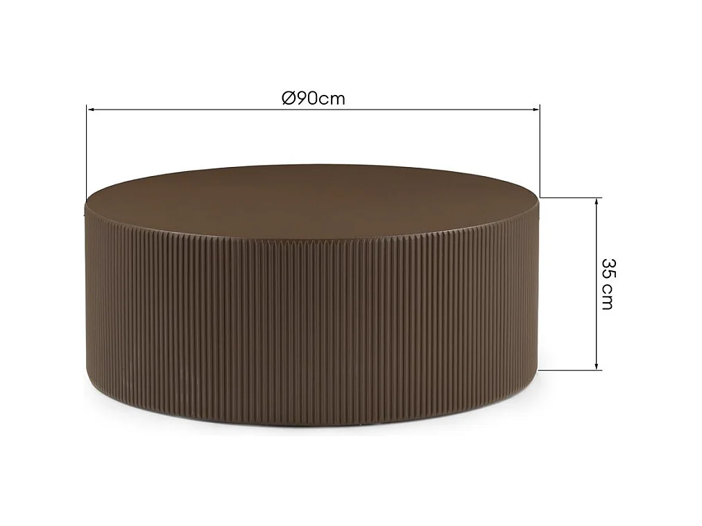 Table basse 90x90x35 cm moka RYU