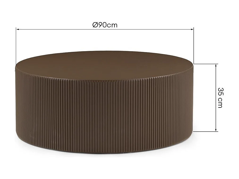 Table basse 90x90x35 cm moka RYU