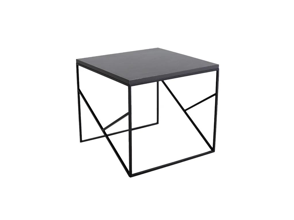 Table basse 0,5x0,5x0,45 m noire élégante basique 50
