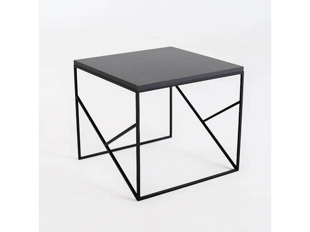 Table basse 0,5x0,5x0,45 m noire élégante basique 50