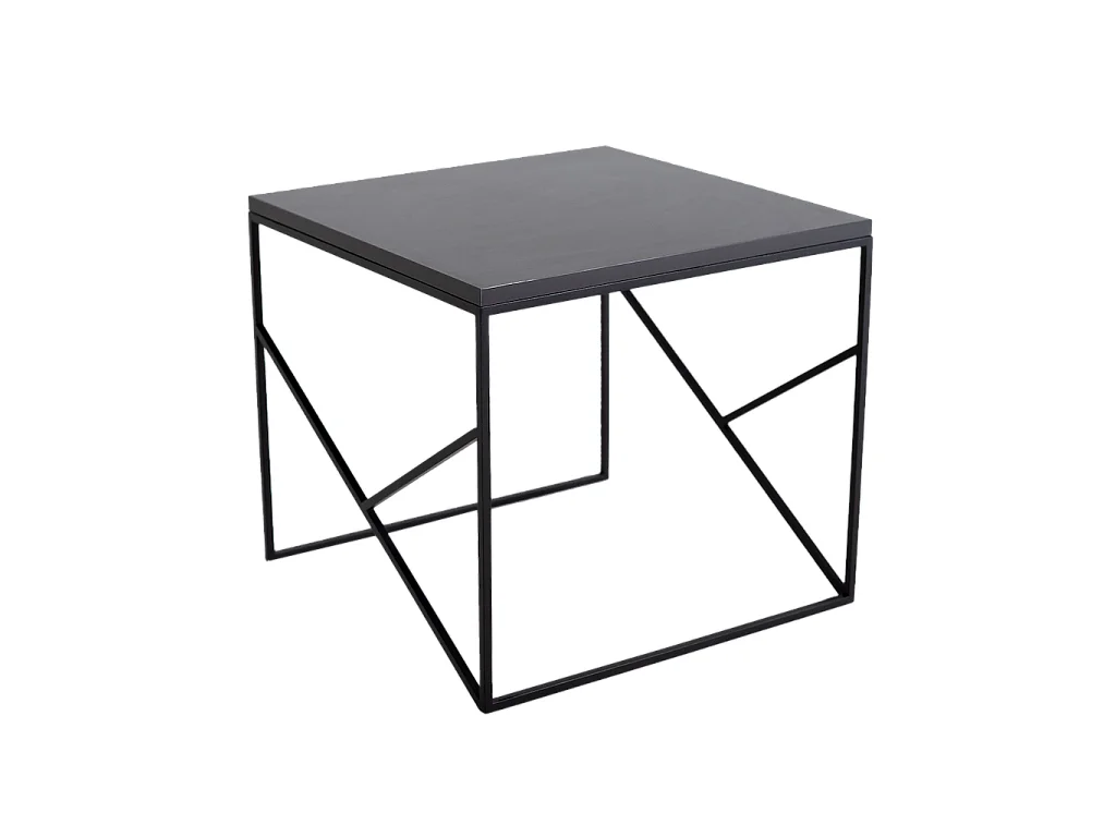 Table basse 0,5x0,5x0,45 m noire élégante basique 50