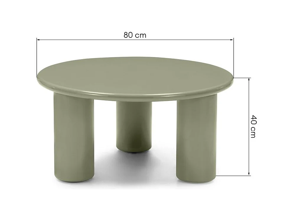 Table basse 80x80x40 cm olive Lecrel