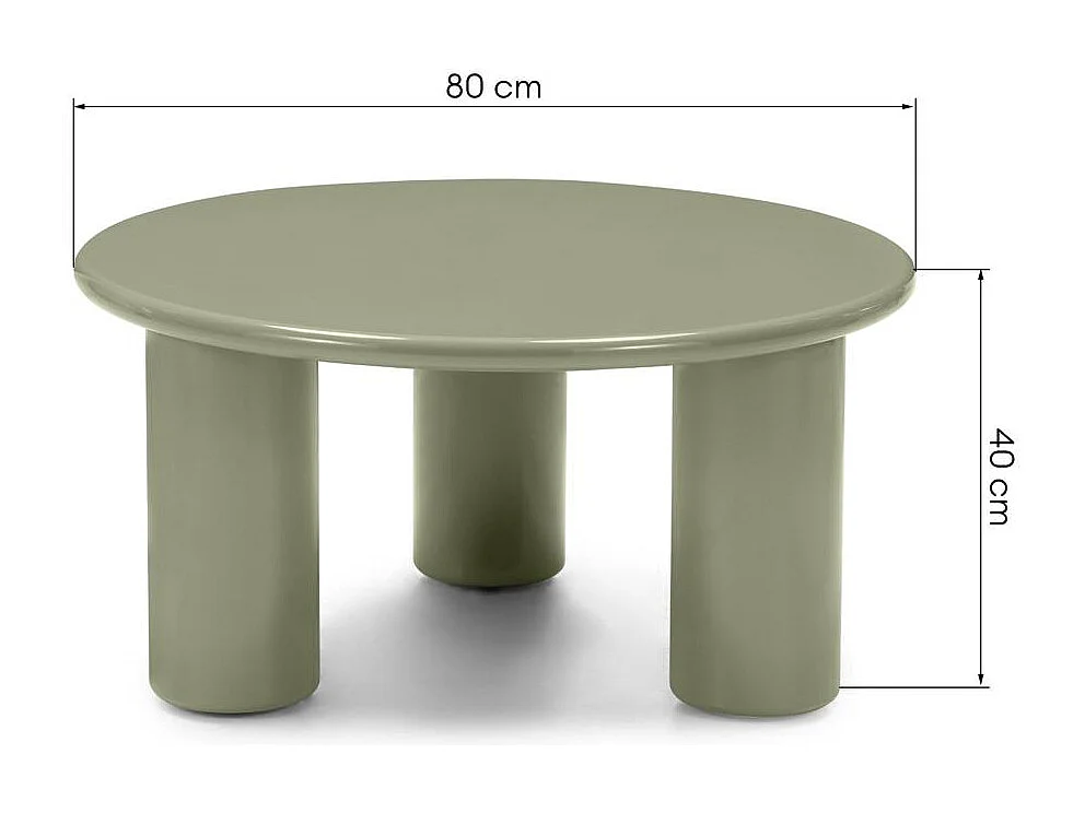 Table basse 80x80x40 cm olive Lecrel