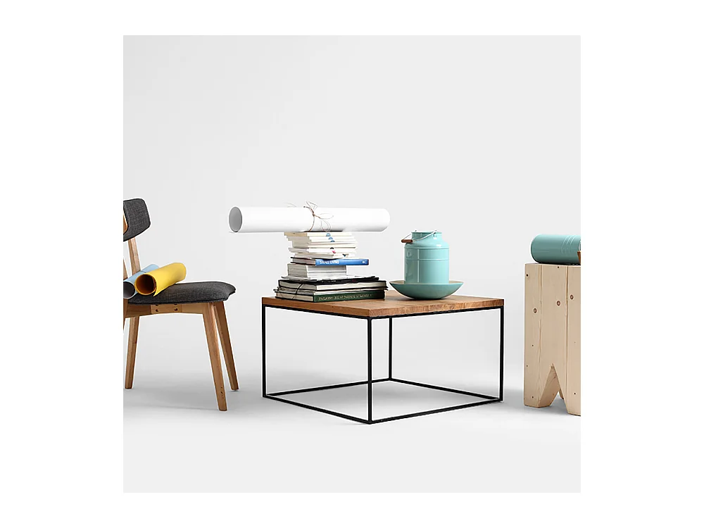 Couchtisch 80x80x45 cm schwarz Tensio Wood 80