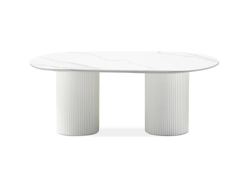 Table basse 120x60x46,9 cm Blanc cassé Marbella