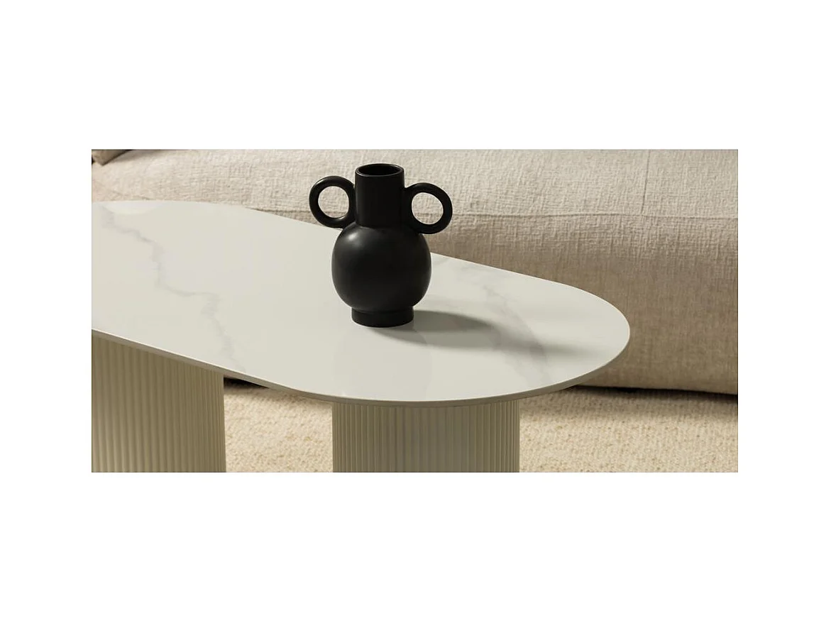 Table basse 120x60x46,9 cm Blanc cassé Marbella