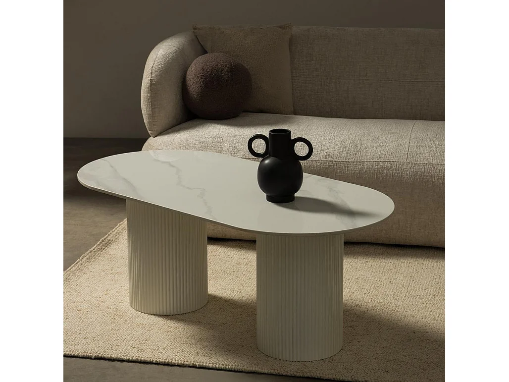 Couchtisch 120x60x46,9 cm Off-White Marbella