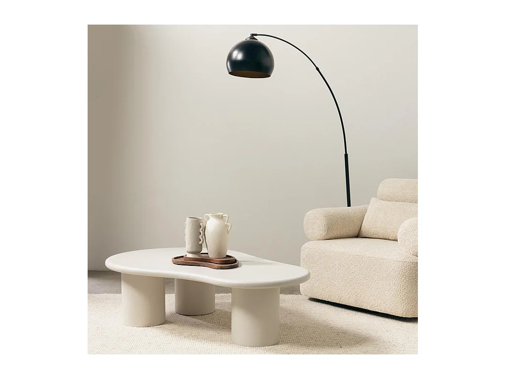 Couchtisch 130x80x34 cm Grau Beige Nube