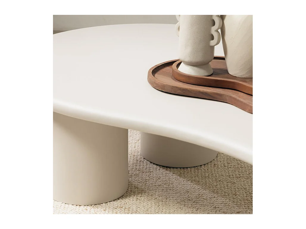 Couchtisch 130x80x34 cm Grau Beige Nube