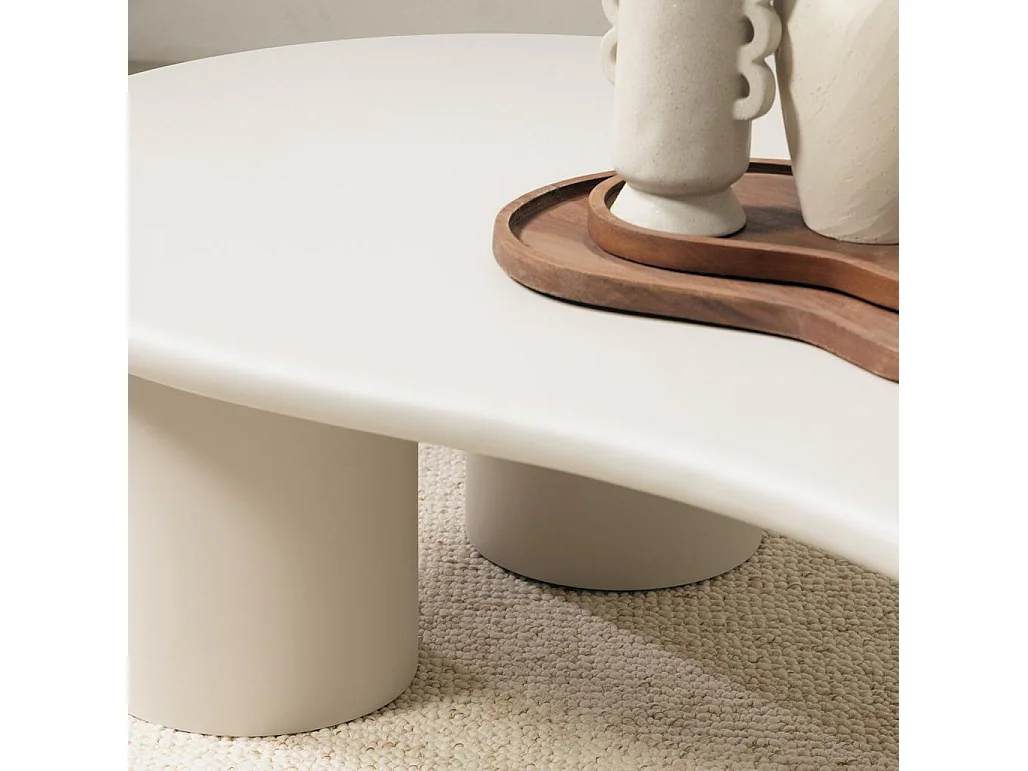 Couchtisch 130x80x34 cm Grau Beige Nube