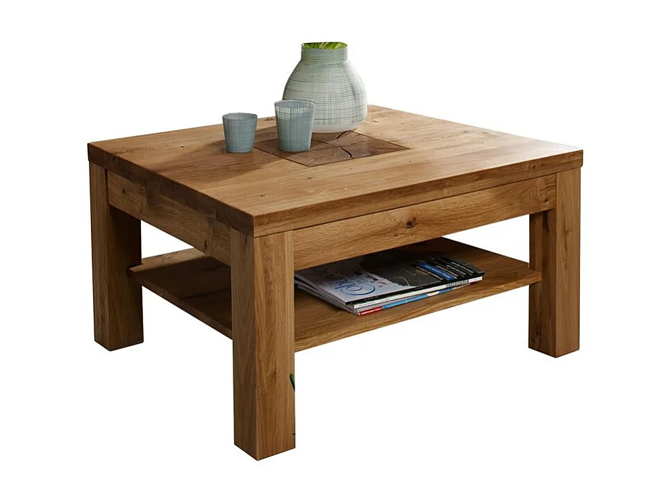 Table basse 70x70x45 cm chêne huilé Andromeda WZ-0315