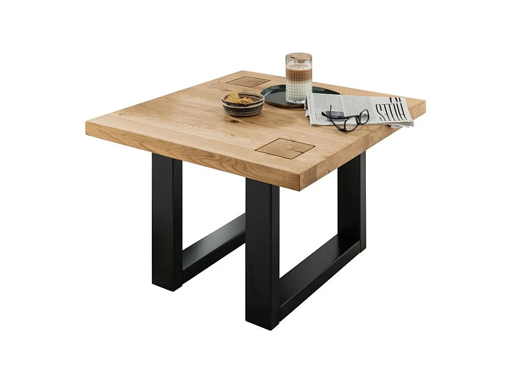 Table basse 70x70x45 cm chêne huilé FENDE WZ-0159