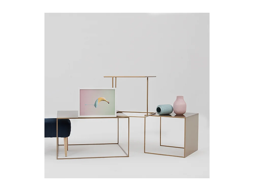 Couchtisch 0,8x0,8x0,45 m gold Tensio Metall 80