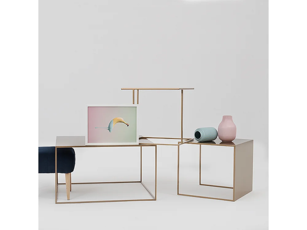 Couchtisch 0,8x0,8x0,45 m gold Tensio Metall 80