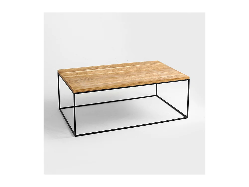 Table basse 100x60x45 cm Noir tensio bois massif