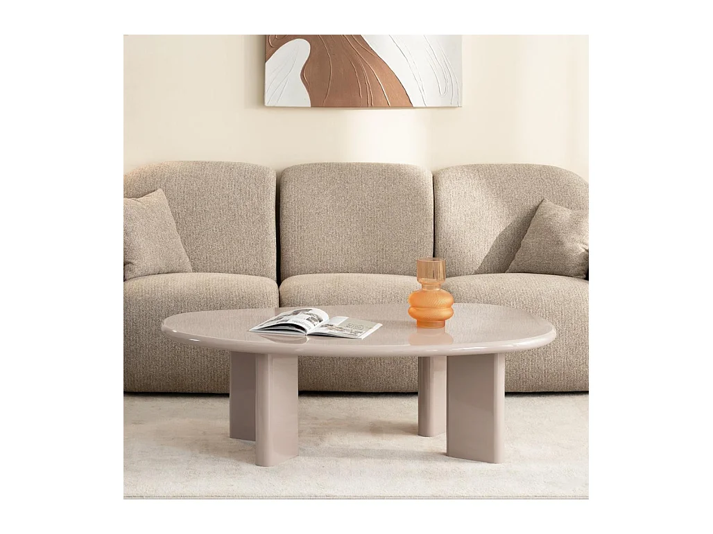 Table basse 130x80x42 cm Crème nadin