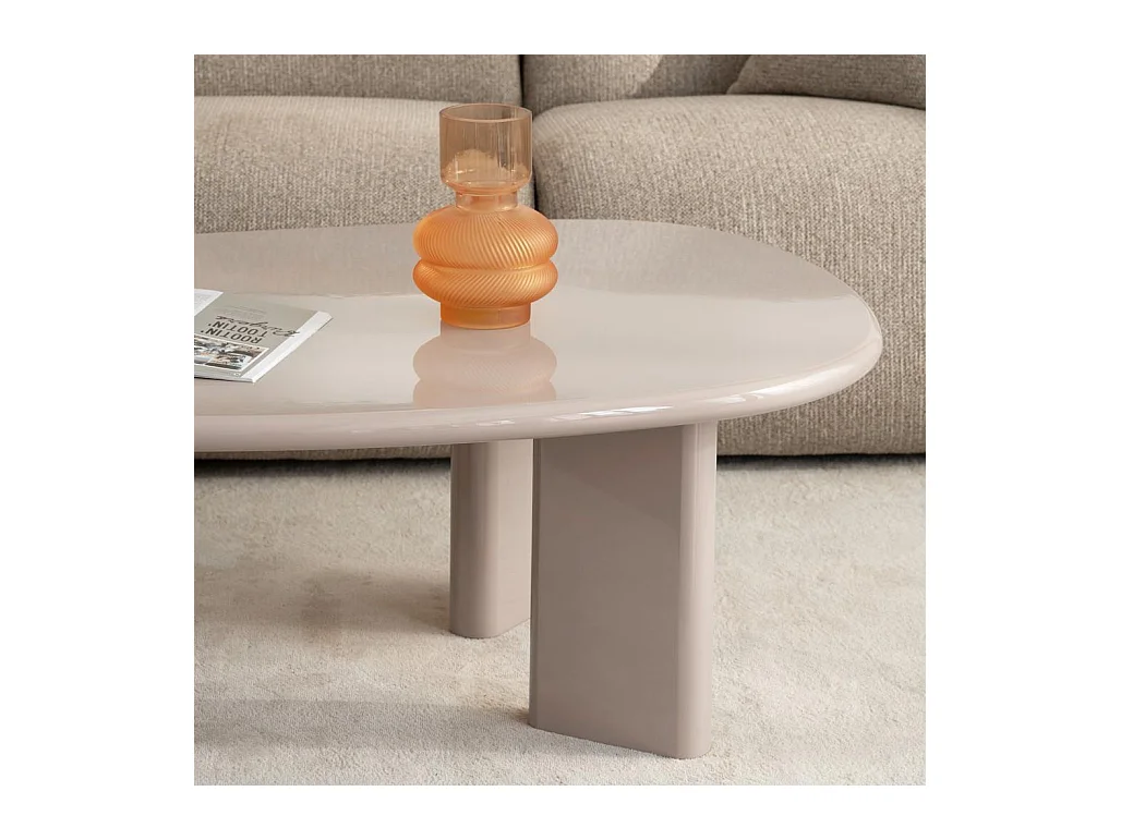 Table basse 130x80x42 cm Crème nadin