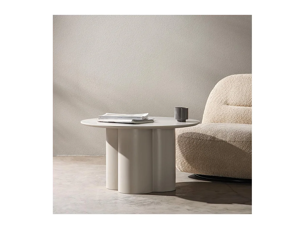 Table basse 80x80x45 cm Gris clair Lavano