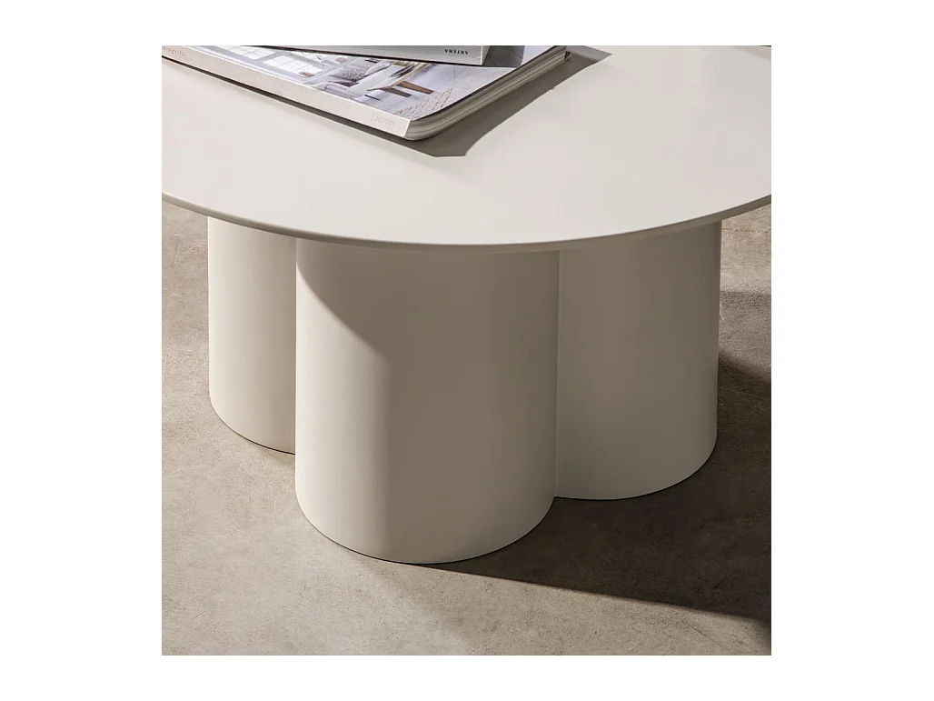 Table basse 80x80x45 cm Gris clair Lavano